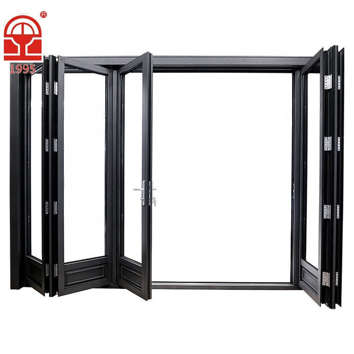 Bifold door Aluminium Thermal Break Double Tempered Glass Exterior bi Folding Sliding Entry Doors