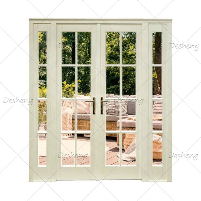 Villa Home Living Room Certificate Steel Iron Double Glass Glazing Door Exterior Patio French Doors