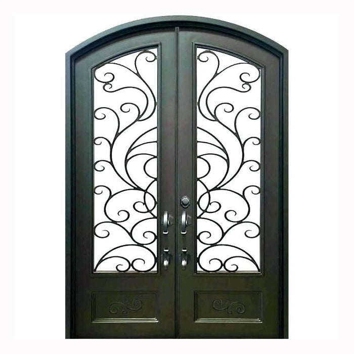 Luxury Exterior Double entrance Main Gate Double Security Door Wrought Iron Front Entry Door