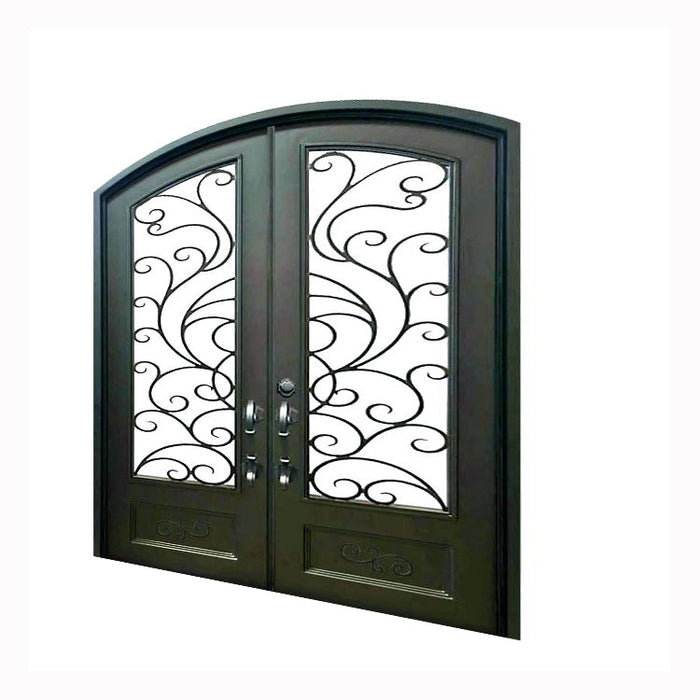 Luxury Exterior Double entrance Main Gate Double Security Door Wrought Iron Front Entry Door