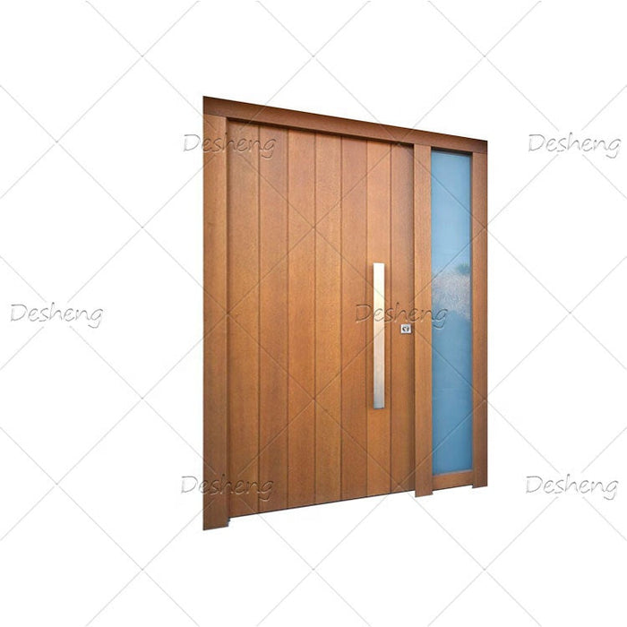 New Design Trending Residential Exterior UK Laminated Natural Wood Grain Luxury Entrance Pivot Doors