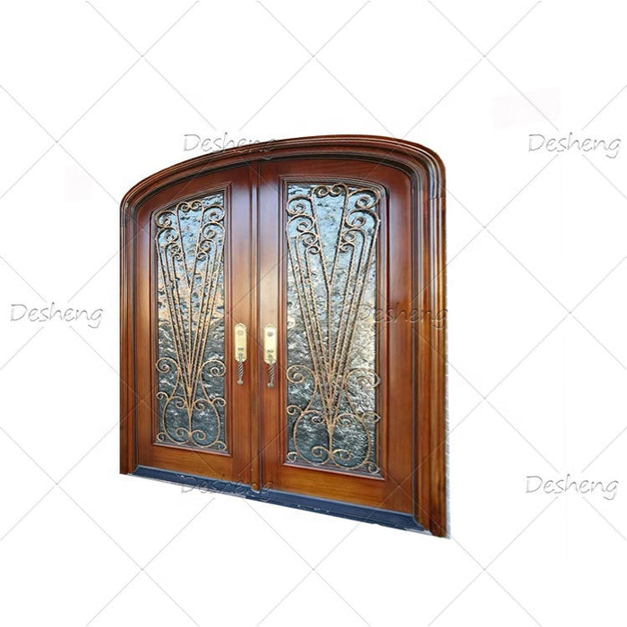 European Security House Front Wrought Iron Doors (old) Arched Single Double Exterior Entrance Door