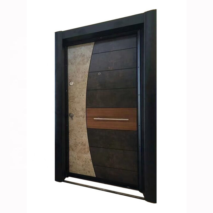 Security Entrance Doors High Main Bullet Proof Door Steel Chinese Swing Wood WPC Entry Doors Exterior Traditional Manual Desheng