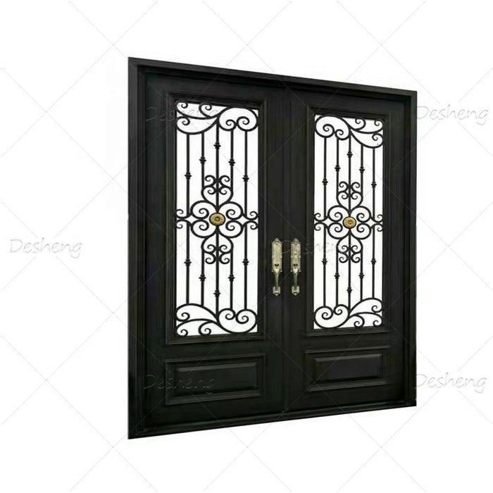 Australia Anti Rust Good Quality Villa Entry Wholesale Doors French Wrought Iron Door